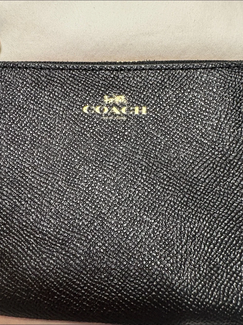 Coach Black pebbles wristlet